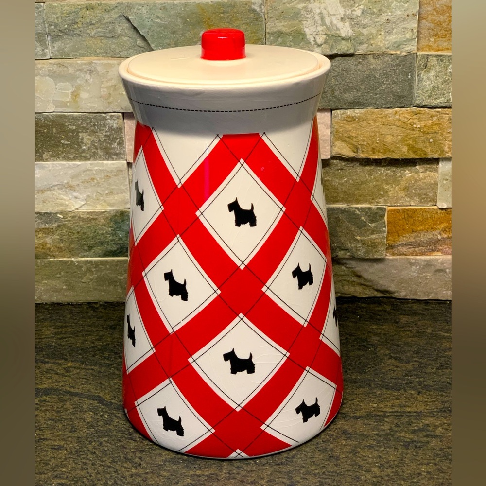 MSRF INC DESIGN STUDIOS | Scottie Dog Canister | Red, Black and White